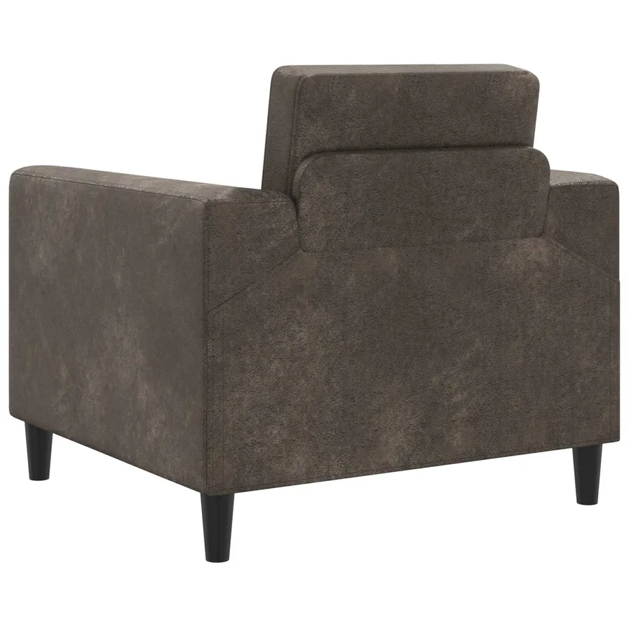 Fauteuil Gris foncé Simili daim - 5