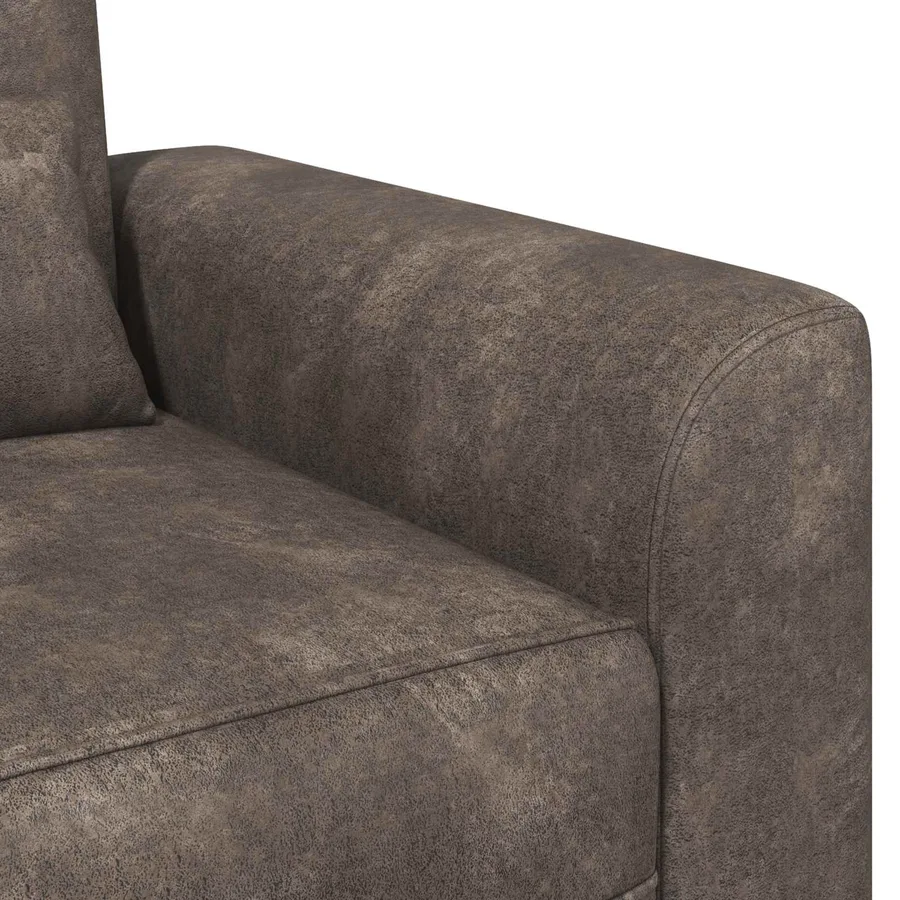 Fauteuil Gris foncé Simili daim - 6