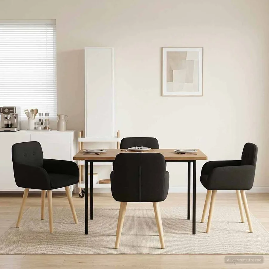 Chaises de salle à manger 4 pcs Bouclé Noir 59 x 57 x 85 cm