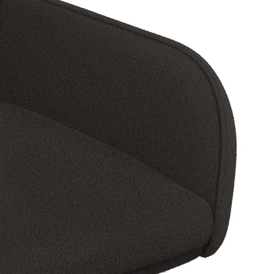 Chaises de salle à manger 4 pcs Bouclé Noir 59 x 57 x 85 cm - 6