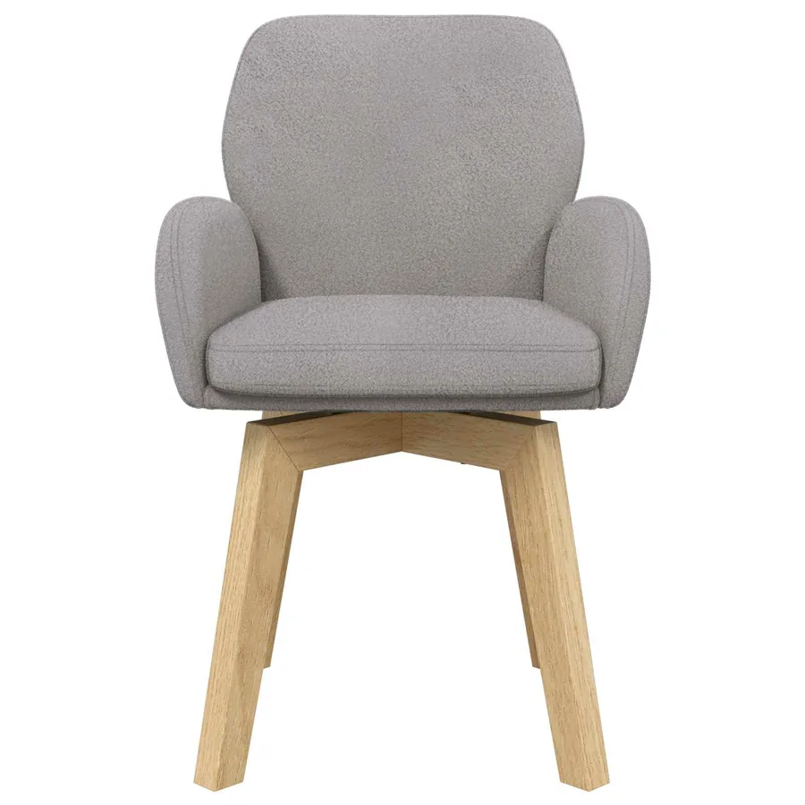Chaises de salle à manger 6 pcs Bouclé Gris clair - 3