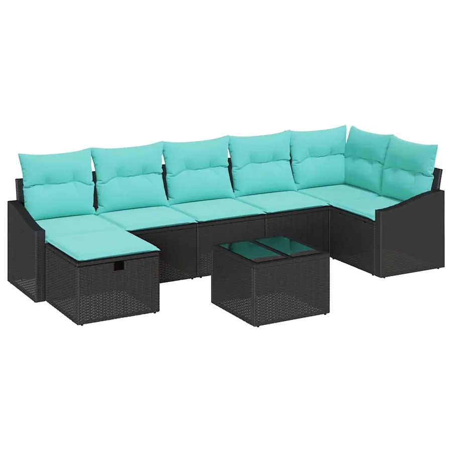 Ensemble de Canapés avec coussin avec stockage 8 pcs polyrotin - 2