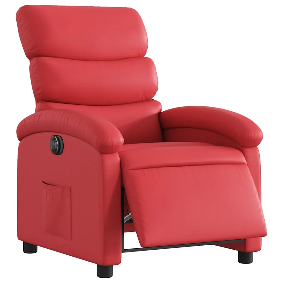 Fauteuil inclinable électrique Rouge Similicuir - 3