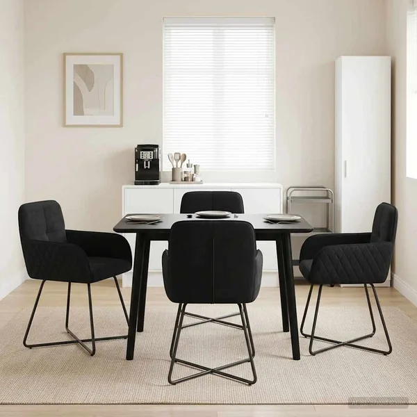 Chaises de salle à manger 4 pcs Velours Noir 59 x 56,5 x 86 cm