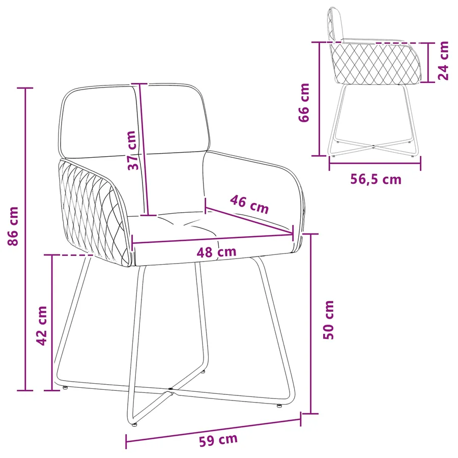 Chaises de salle à manger 4 pcs Velours Noir 59 x 56,5 x 86 cm - 8
