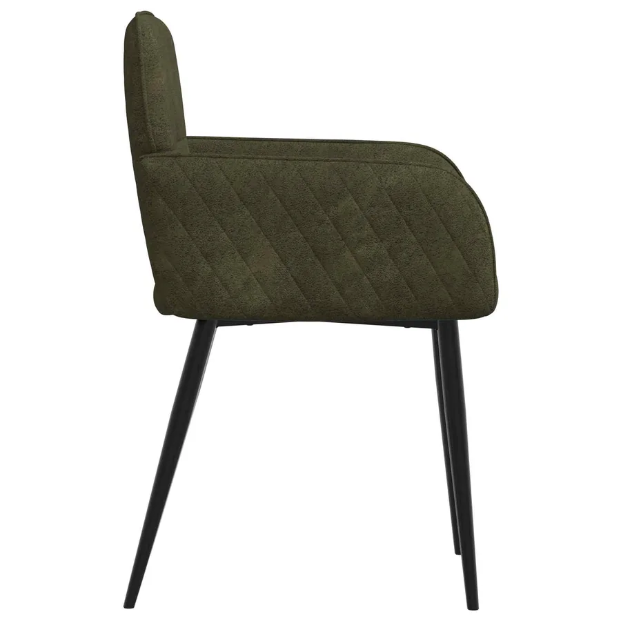 Chaises de salle à manger 2 pcs Simili daim Vert armée - 4