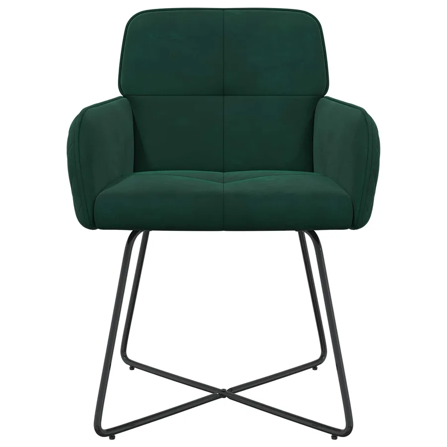 Chaises de salle à manger 6 pcs Velours Vert foncé - 3