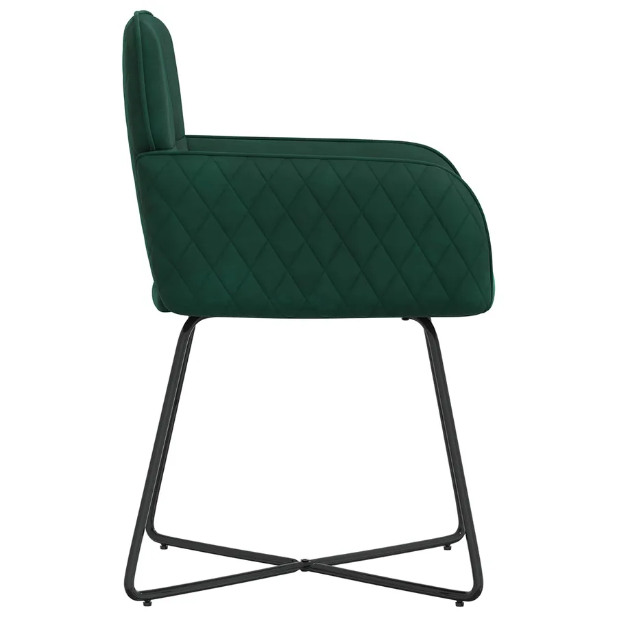 Chaises de salle à manger 6 pcs Velours Vert foncé - 4