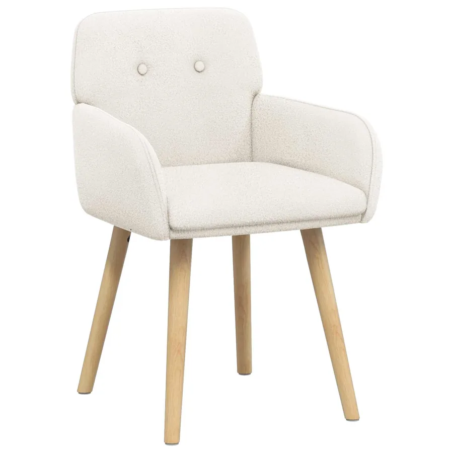 Chaises de salle à manger 2 pcs Bouclé Crème 59 x 57 x 85 cm - 2