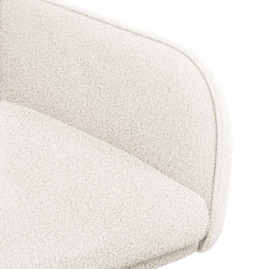 Chaises de salle à manger 2 pcs Bouclé Crème 59 x 57 x 85 cm - 6