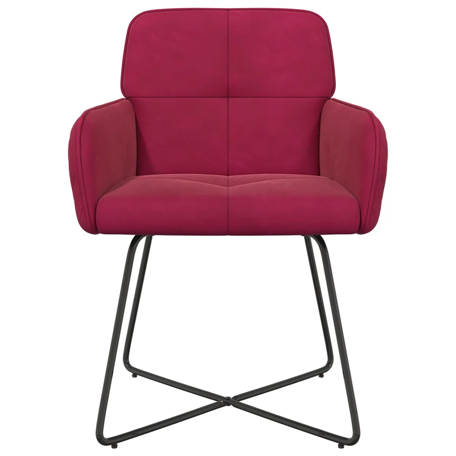 Chaises de salle à manger 2 pcs Velours Bordeaux - 3