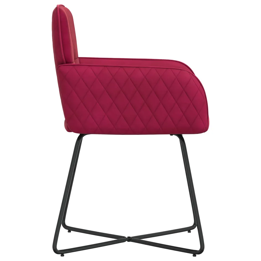 Chaises de salle à manger 2 pcs Velours Bordeaux - 4