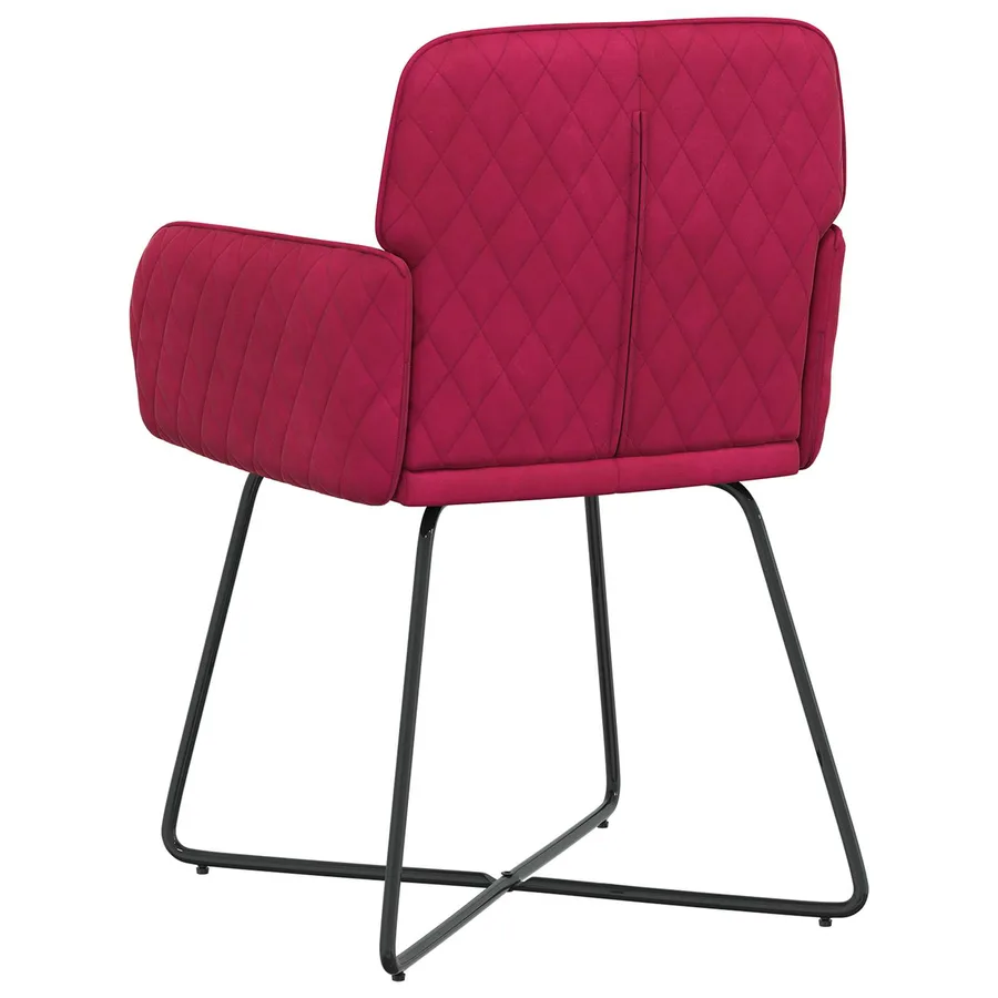 Chaises de salle à manger 2 pcs Velours Bordeaux - 5