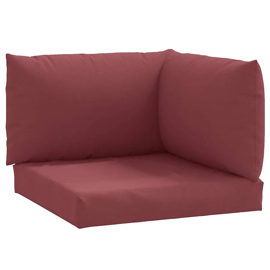 Coussins de palette lot de 3 rouge bordeaux mélangé tissu - 2