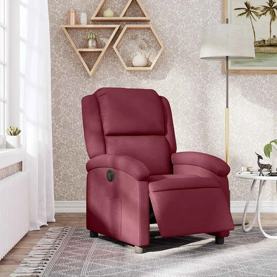 Fauteuil inclinable électrique Rouge bordeaux Tissu - 16