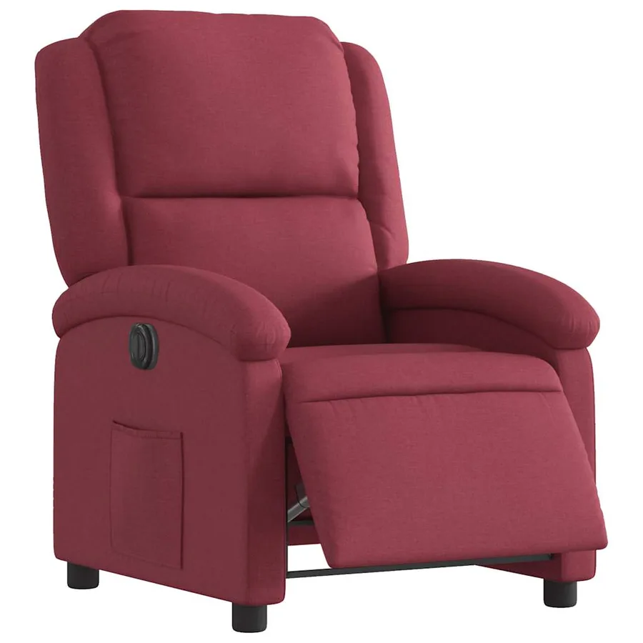 Fauteuil inclinable électrique Rouge bordeaux Tissu - 3
