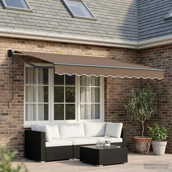Auvent rétractable Taupe 3,5 x 2 m Polyester et métal