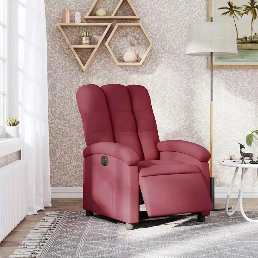 Fauteuil inclinable électrique Rouge bordeaux Tissu - 16