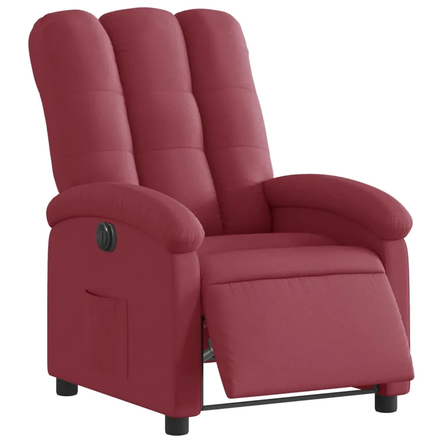 Fauteuil inclinable électrique Rouge bordeaux Tissu - 3