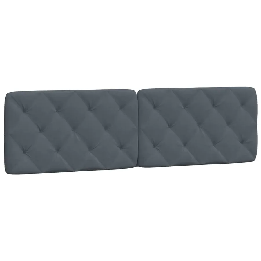Coussin de tête de lit gris foncé 183 cm velours - 2