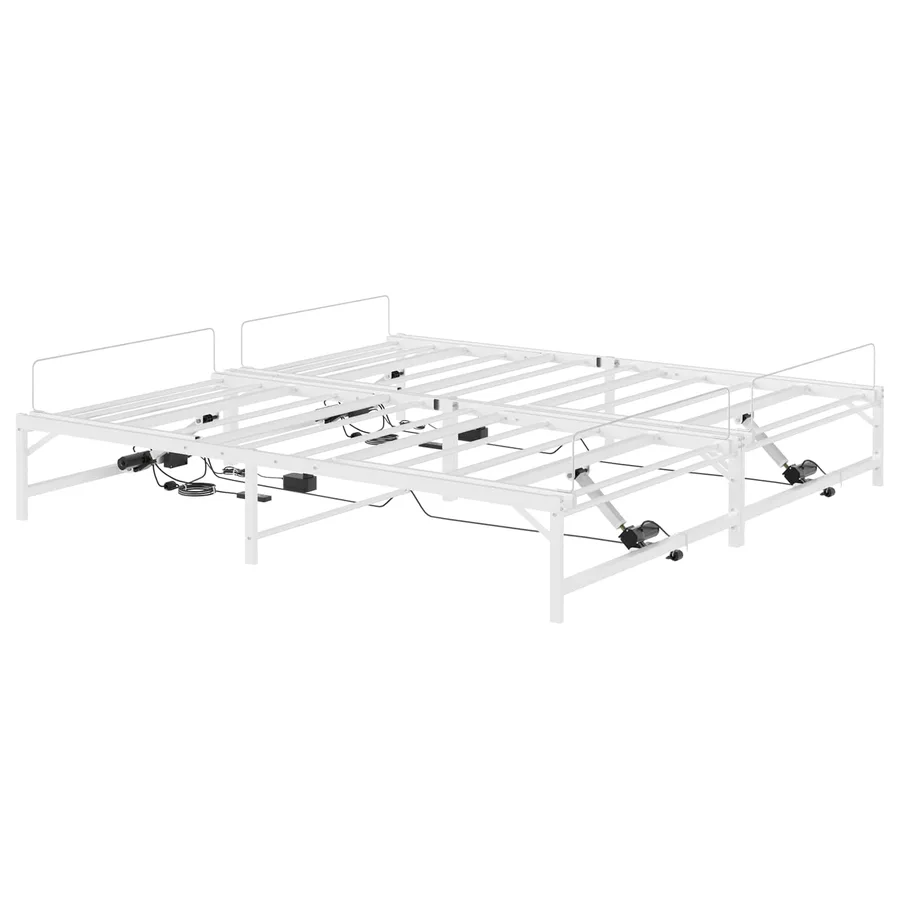Cadre de Lit Électrique Réglable Blanc 193 x 203 cm Acier - 5