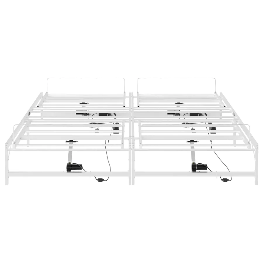Cadre de Lit Électrique Réglable Blanc 193 x 203 cm Acier - 6