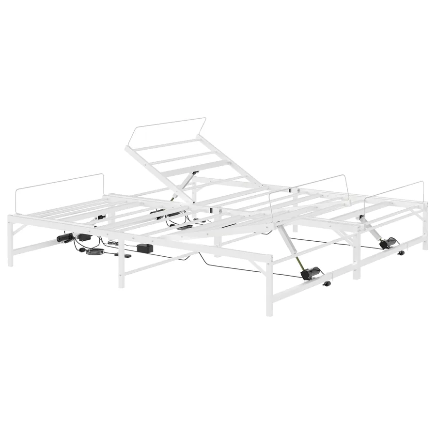 Cadre de Lit Électrique Réglable Blanc 180 x 200 cm Acier - 2