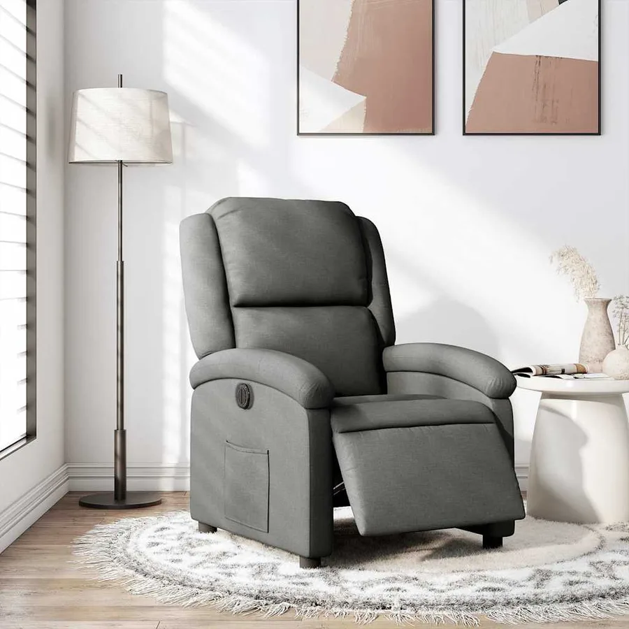 Fauteuil inclinable électrique Gris foncé Tissu - 15