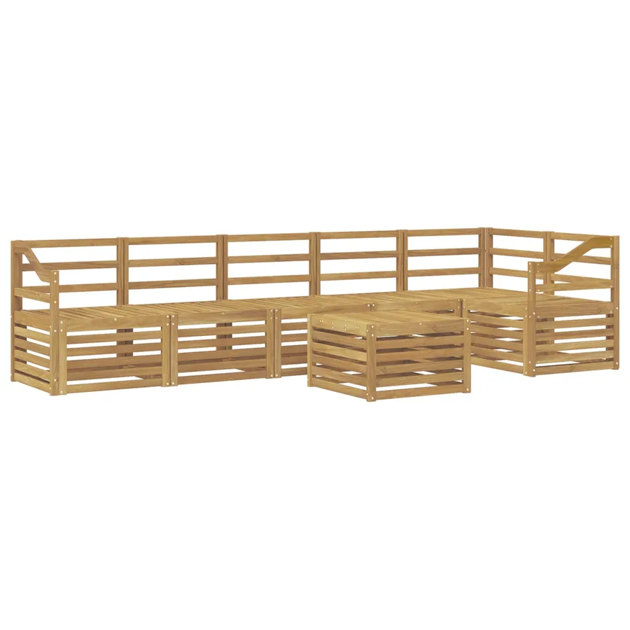 Ensemble de canapés d'extérieur 7 pcs Blanc 59 x 59 x 37 cm - 2