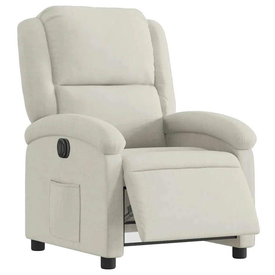Fauteuil inclinable électrique Crème Velours - 3