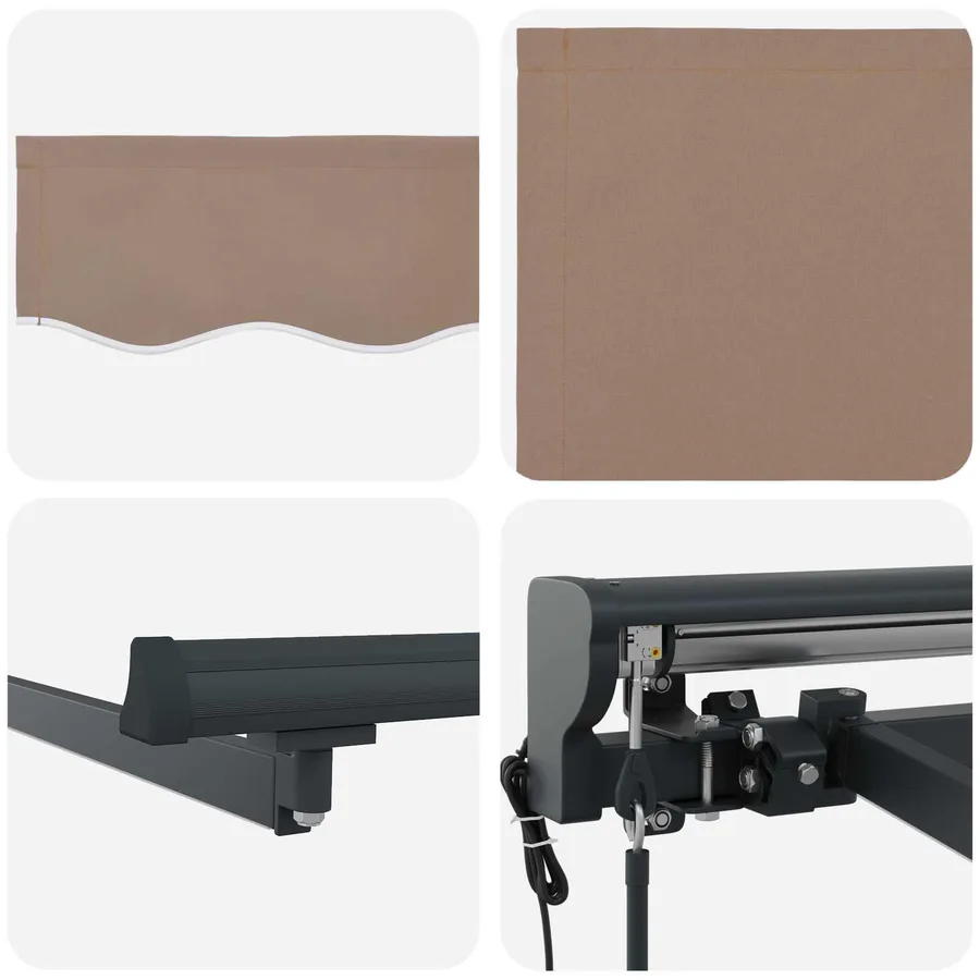 Auvent rétractable électrique Taupe 4,5 × 3 m - 4