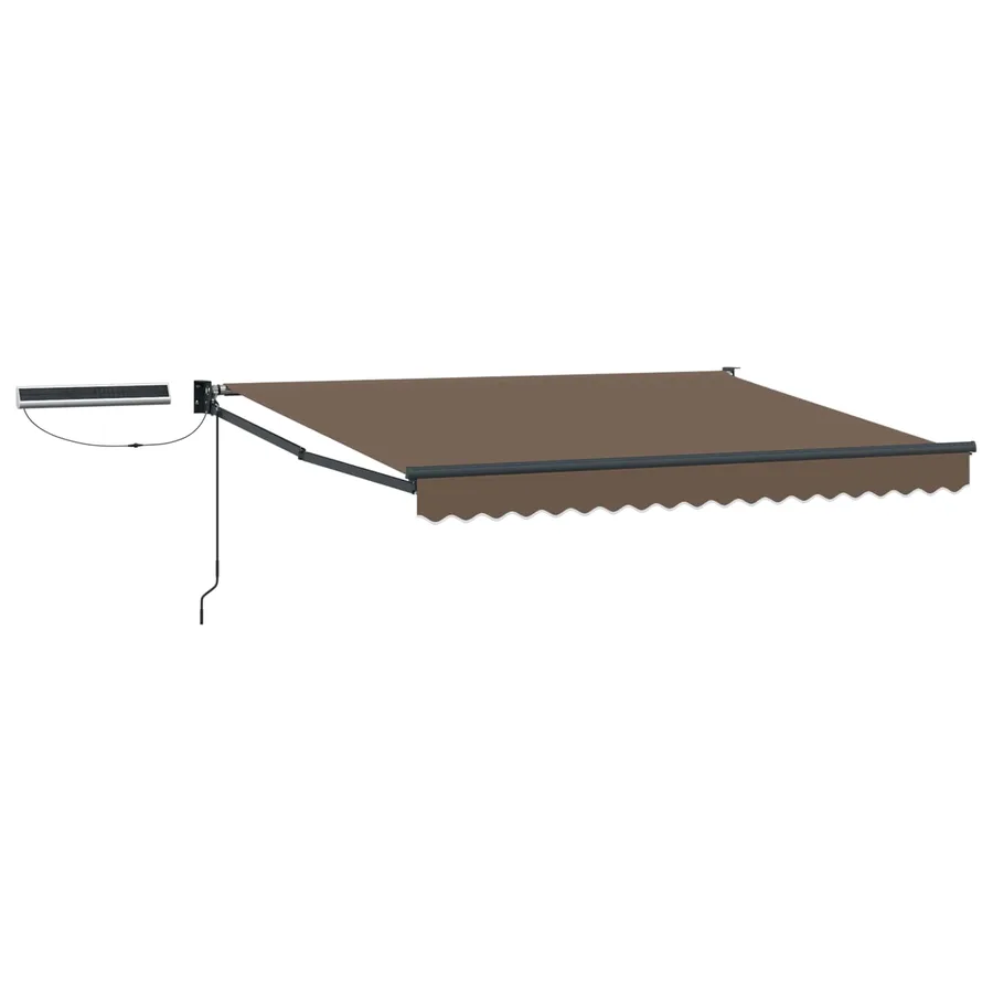 Auvent rétractable électrique Taupe 100% Polyester et Aluminium - 2
