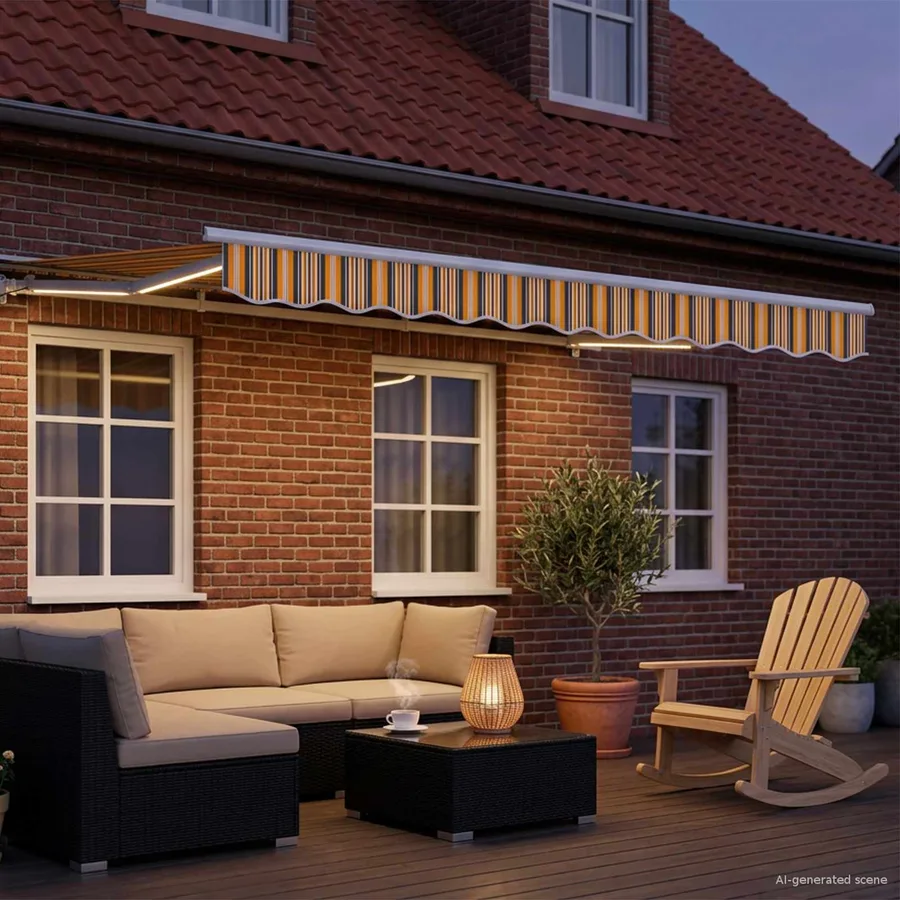 Auvent rétractable électrique Jaune, Gris et Blanc 2,5 x 2 m - 3