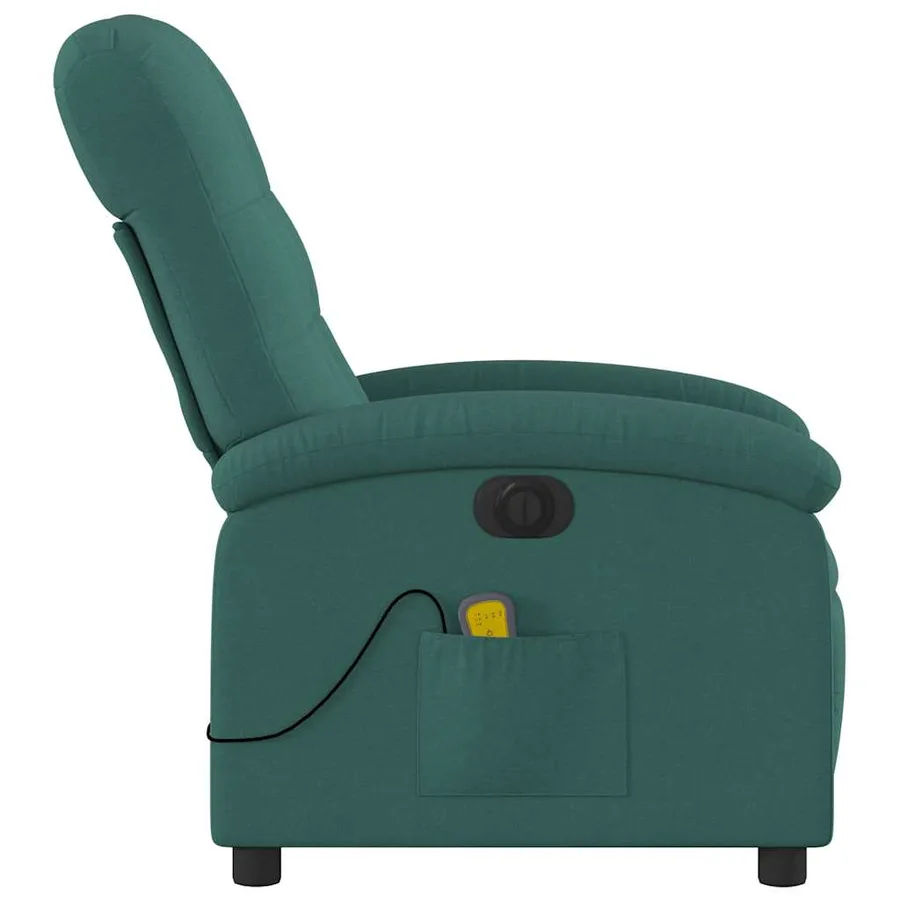 Fauteuil de massage inclinable électrique Vert foncé Tissu - 10