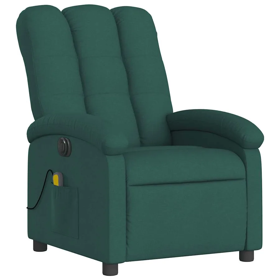 Fauteuil de massage inclinable électrique Vert foncé Tissu - 4