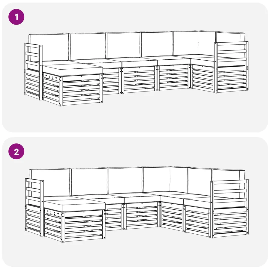 Ensemble de canapés d'extérieur 7 pcs Blanc et anthracite - 7