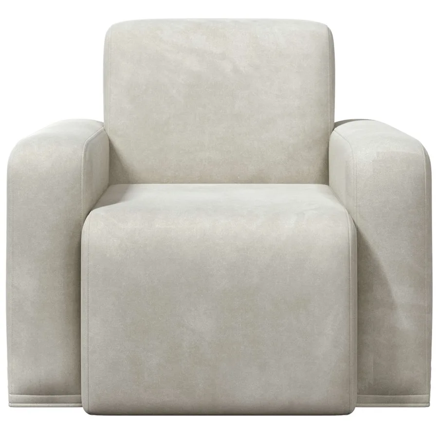 Fauteuil Crème Velours - 3