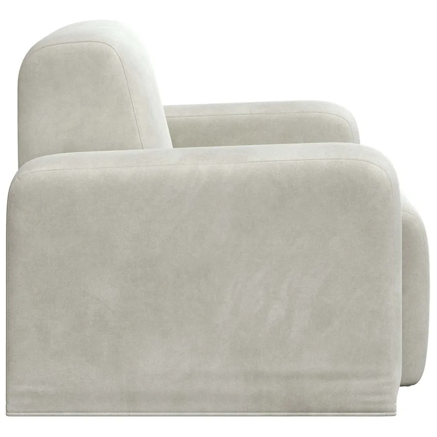 Fauteuil Crème Velours - 4