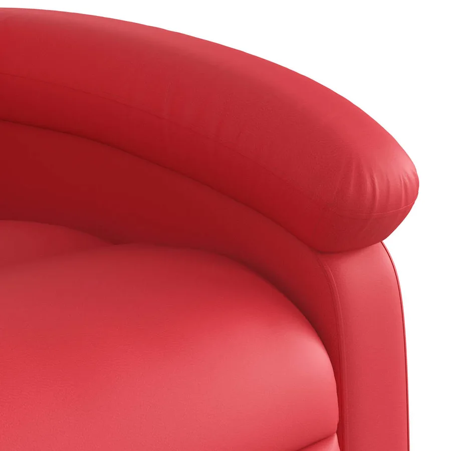 Fauteuil de massage inclinable électrique rouge similicuir - 11