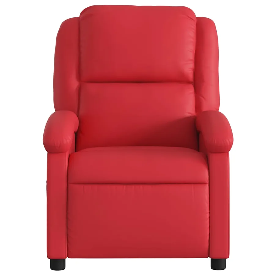 Fauteuil de massage inclinable électrique rouge similicuir - 9