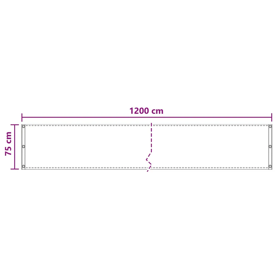 Écran de balcon Blanc 75 x 1200 cm HDPE et Aluminium - 5