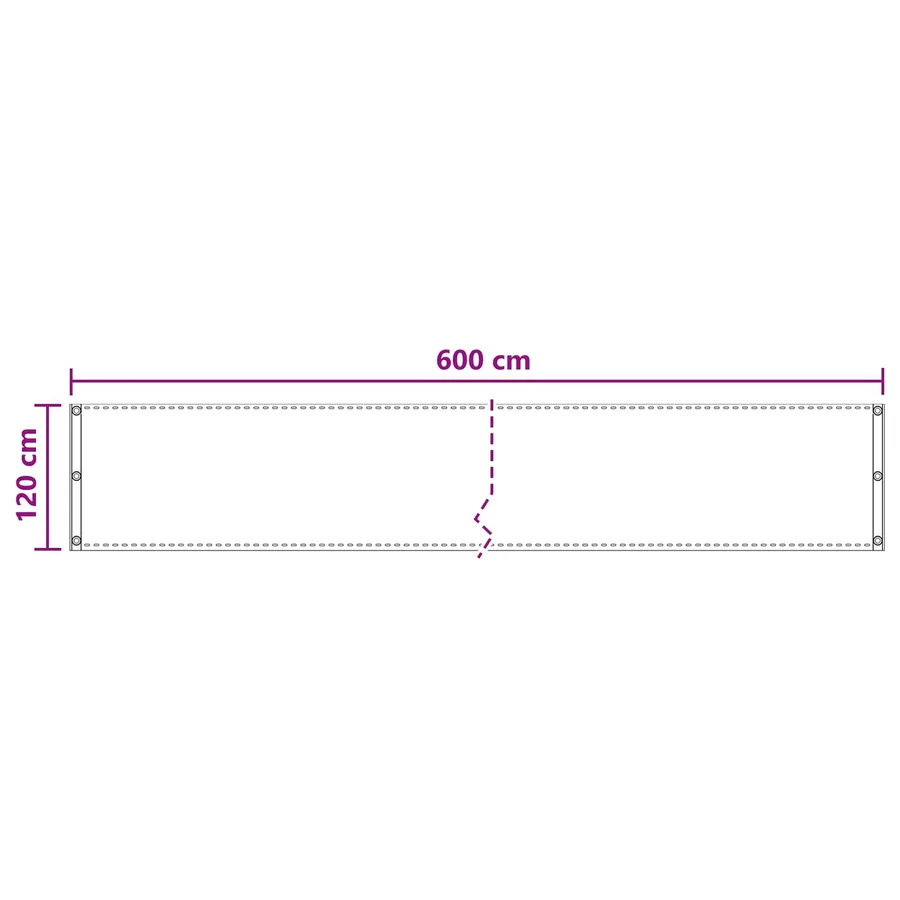 Écran de balcon Sable 120 x 600 cm HDPE et Aluminium - 5