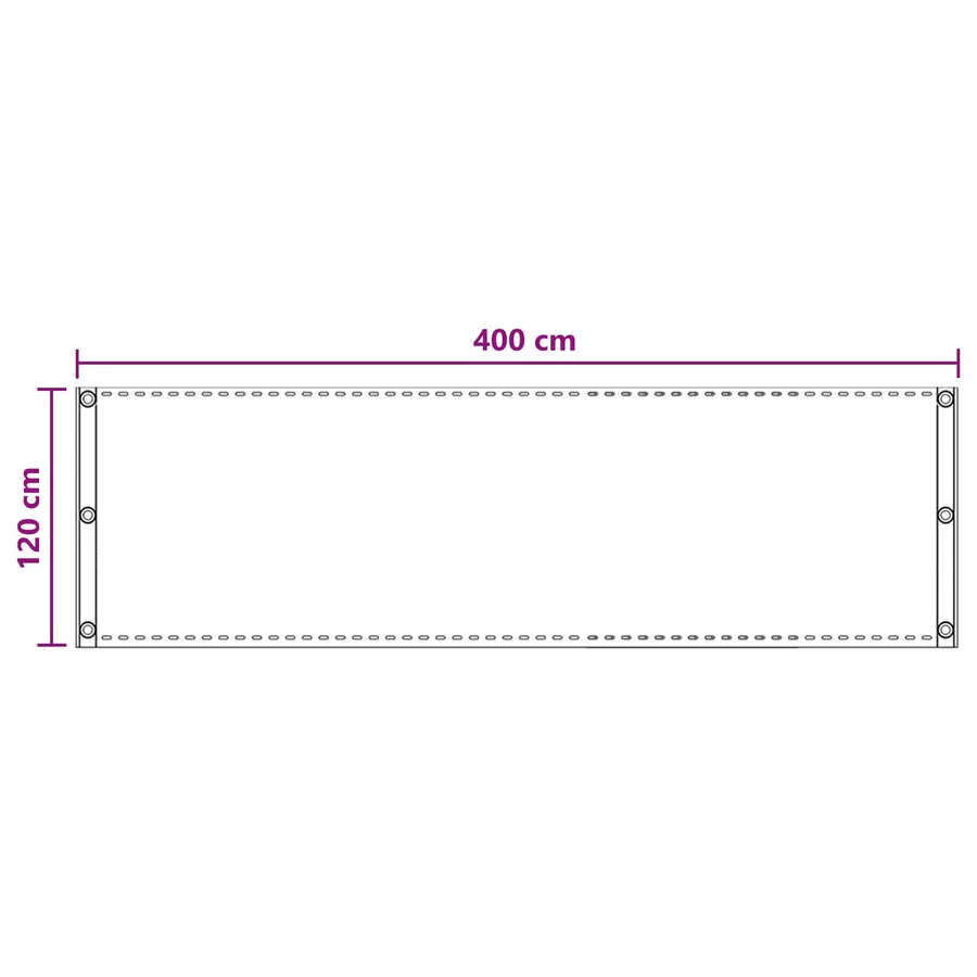 Écran de balcon Sable 120 x 400 cm HDPE et Aluminium - 5