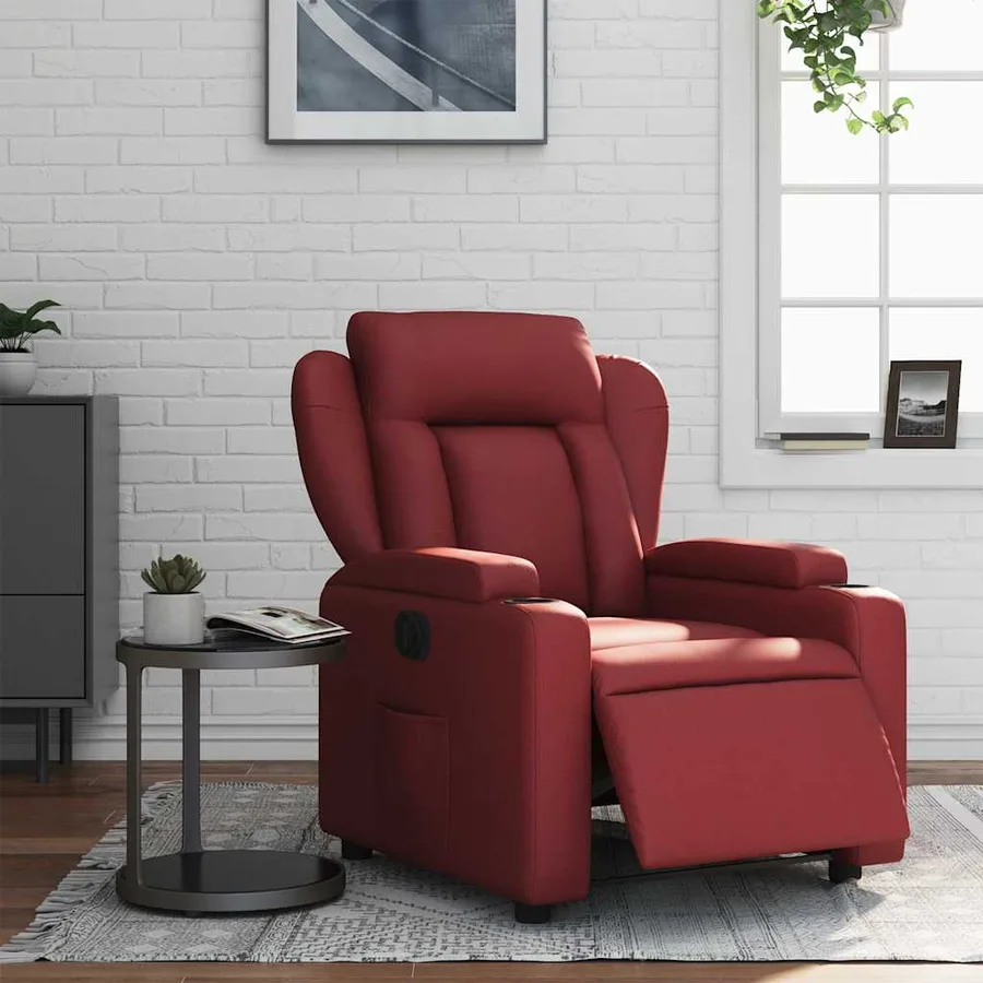 Fauteuil inclinable électrique Rouge bordeaux Similicuir - 16