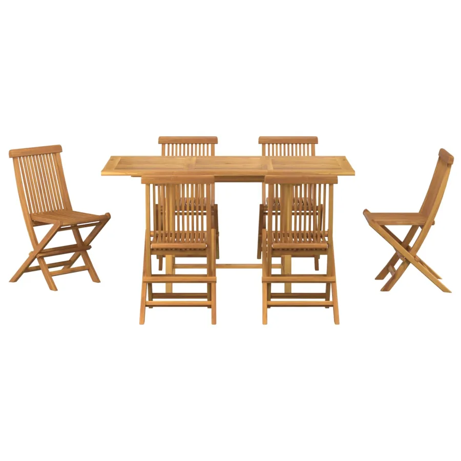 Ensemble de salle à manger pour jardin 7 pcs Marron - 3