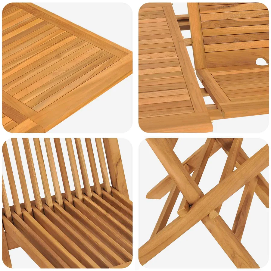 Ensemble de salle à manger pour jardin 7 pcs Marron - 4