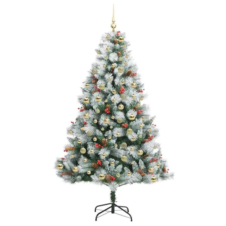 Sapin de Noël artificiel Vert et blanc 210 cm - 4