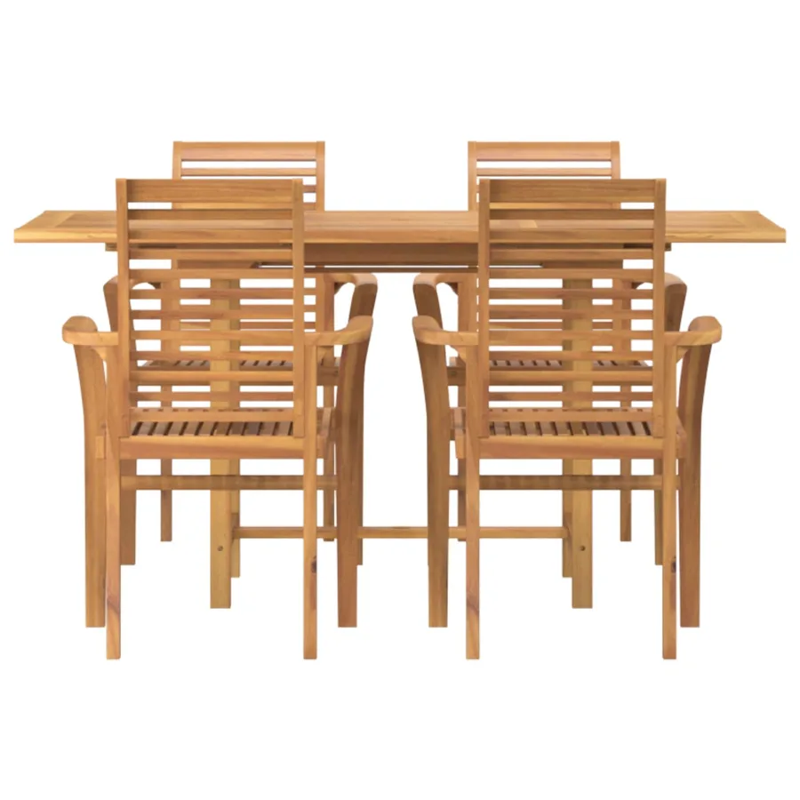 Ensemble de salle à manger pour jardin 5 pcs Marron - 3