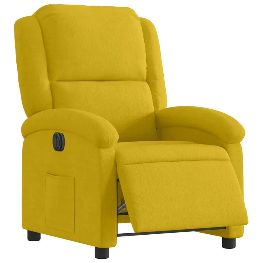 Fauteuil inclinable électrique jaune velours - 3