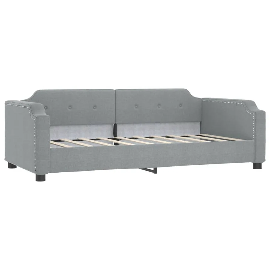 Lit de jour gris clair 100x190 cm tissu - 2